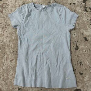 Calvin Klein Light Blue Short Sleeve Top Size Medium